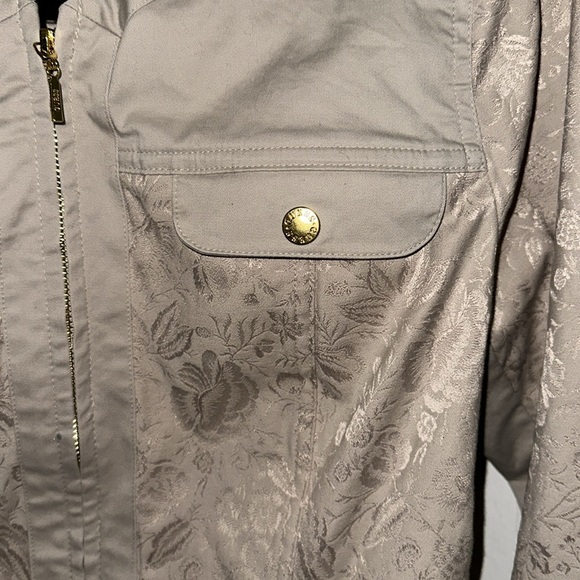 Guess brocade fabric jacket gold zipper size large - Picture 6 of 8